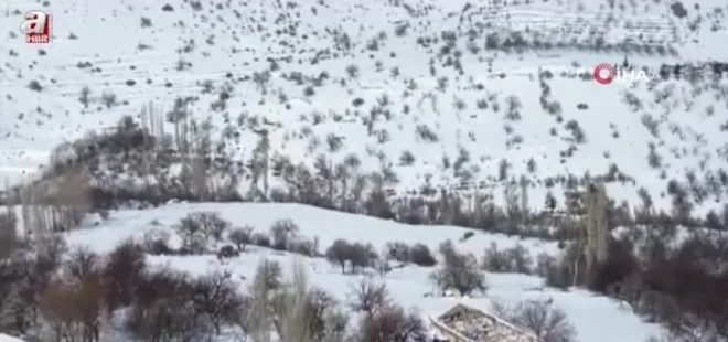 Malatya Akçadağ'da kar manzarası mest etti