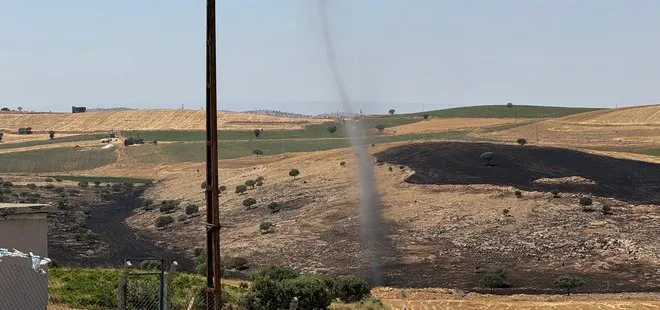 Diyarbakır’da anız yangısı sonrası hortum çıktı! O anlar böyle görüntülendi