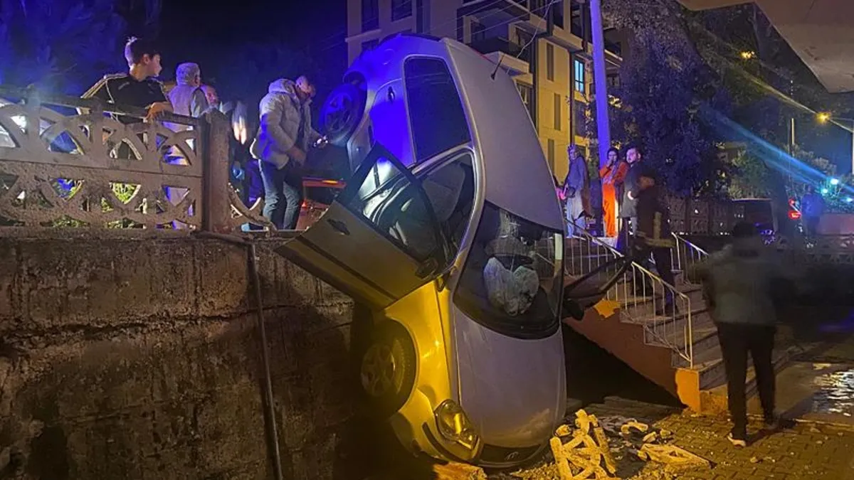 Park ederken bahçeye daldı! 1 yaralı