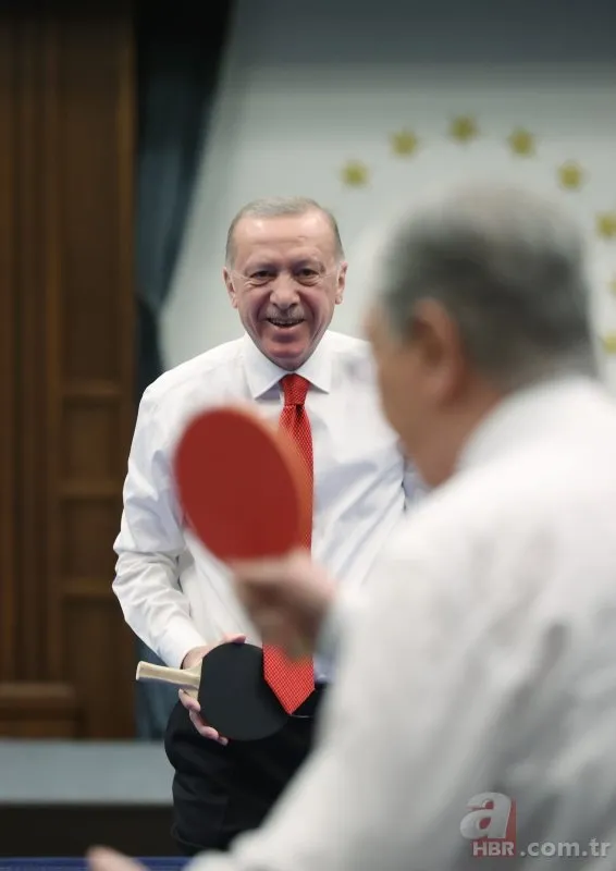 Başkan Erdoğan Kazakistan Cumhurbaşkanı Tokayev masa tenisi oynadı