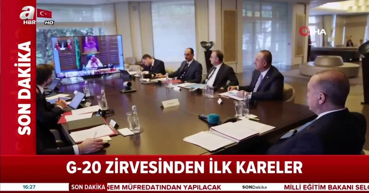 Son dakika haberi... Başkan Erdoğan, video konferansla G20 Liderler Zirvesi'ne katıldı! İşte ilk görüntüler |Video