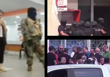 Gürcistan'da bankada terör krizi! 2 milyon dolar isteyen silahlı soyguncu 12 kişiyi rehin aldı