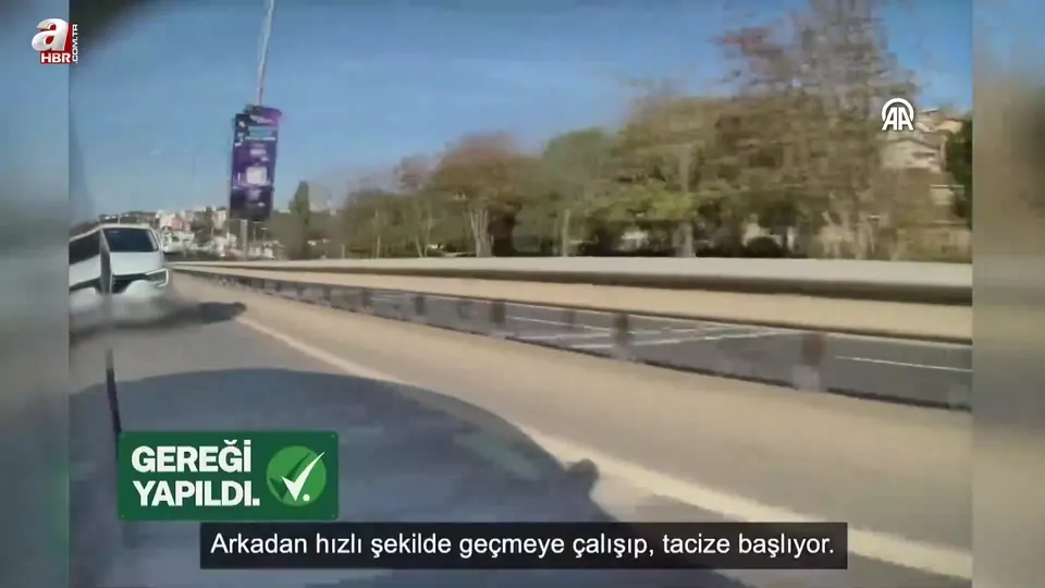 İstanbul Sarıyer’de aracıyla bir başka sürücünün önünü kesmeye çalışan kişi yakalandı