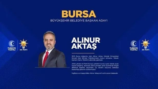 Alinur Aktaş kimdir, kaç yaşında, nereli? AK Parti Bursa Büyükşehir Belediyesi başkan adayı kim oldu? 31 Mart 2024 MHP, CHP ve İYİ Parti adayları…
