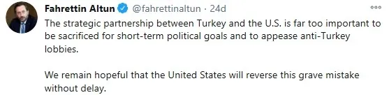 İletişim Başkanı Fahrettin Altun’dan ABD’nin yaptırım kararına tepki