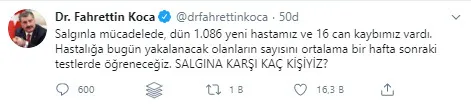 Sağlık Bakanı Fahrettin Koca'dan 'koronavirüsle mücadele' mesajı: Salgına karşı kaç kişiyiz? - 1