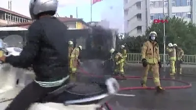 İETT otobüsü alev alev yandı!