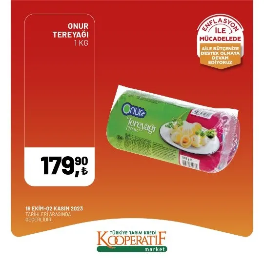 Tarım Kredi Market 30 Ekim indirim kataloğu! Kuru Soğan 5,90 TL, Salatalık 9,75 TL, Limon 10,90 TL, Yerli muz 28,90 TL, Mandalina 12,50 TL satışta…