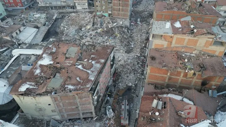 Kahramanmaraş depreminde meydana gelen Malatya’daki yıkım havadan görüntülendi
