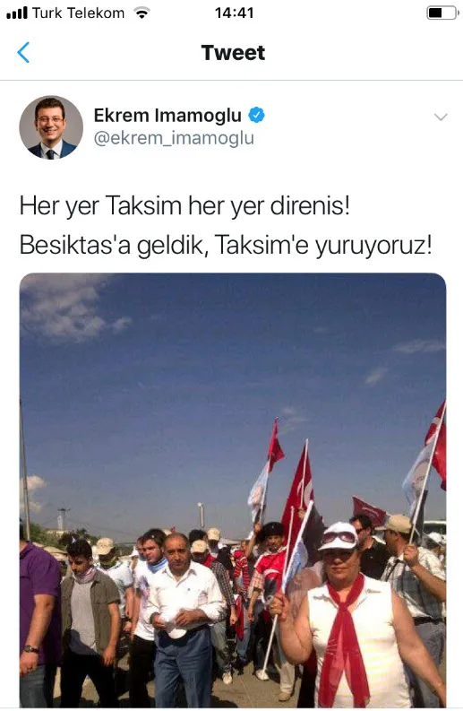 Ekrem İmamoğlu’ndan Gezi Kalkışması’na destek