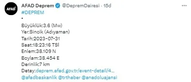 1690818442201.jpg Son dakika: Adıyaman'da deprem! AFAD ilk detayları duyurdu! Son depremler listesi... - 3