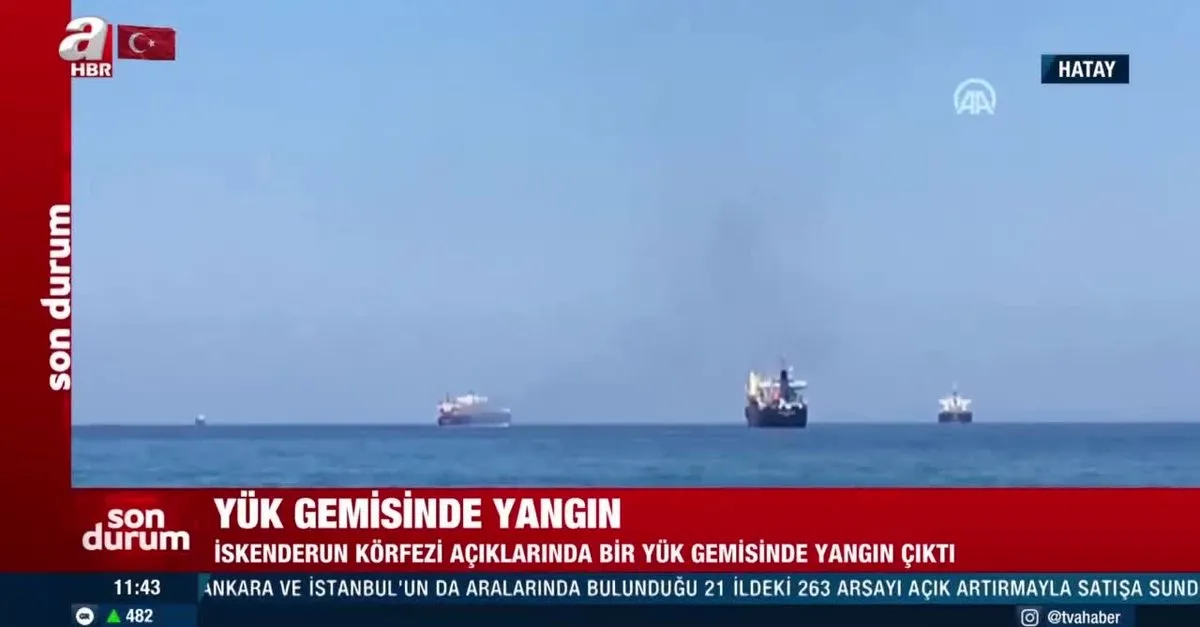 Son dakika: Yük gemisinde yangın