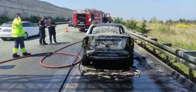 Bursa’da seyir halindeki otomobil yandı!