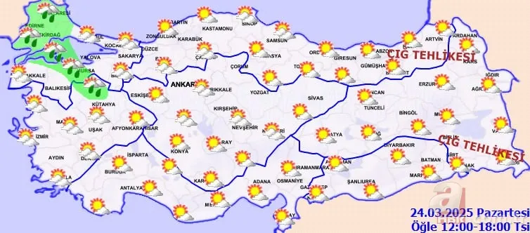 24 Mart hava durumu raporu: Alerjisi astımı olanlar dikkat! Mali'den çöl tozu geliyor! Yeni haftada sıcaklıklar artıyor 9