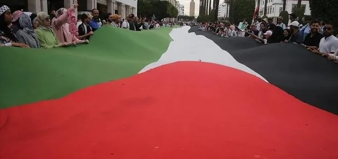 Fas’ta işgalci İsrail’in Gazze’ye saldırısına karşı 100’ün üzerinde gösteri düzenlendi