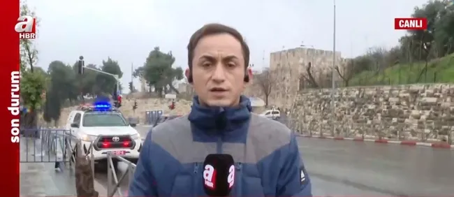 İsrail polisi A Haber kameramanına vurdu! Namaz kılan engelliye gözaltı