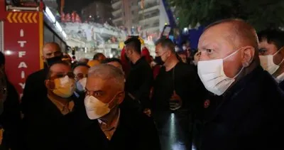 Başkan Erdoğan, İzmir'de deprem bölgesinde! Kurtarma çalışmalarını yerinde inceledi