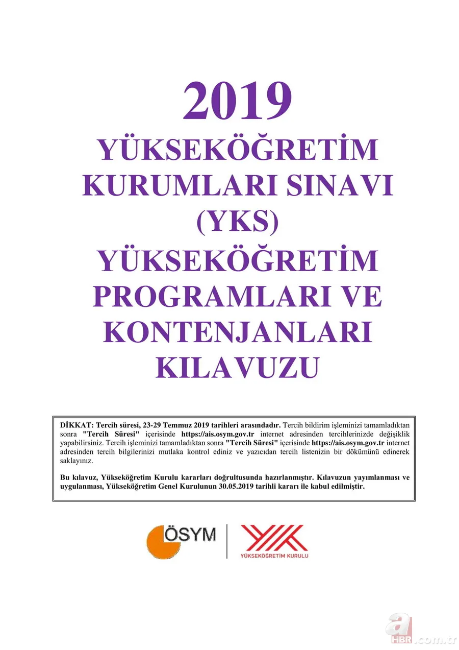 Üniversite taban tavan puanları 2019: YKS 2,4 yıllık lisans ön lisans üniversite taban puanları, başarı sıralamaları kaç? 1