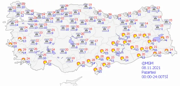 1636124645112.png Sıcaklıklar bir anda düşecek! Sağanak yağış geliyor! Meteoroloji'den çok sayıda ile son dakika uyarısı... İstanbul Ankara İzmir hava durumu - 8