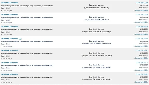 Boş kadrolar için İŞKUR davet ediyor! En az ilkokul mezunu 4.957 kişi alınacak! İşte 2024 Ocak ayı alım yapacak kurumlar…