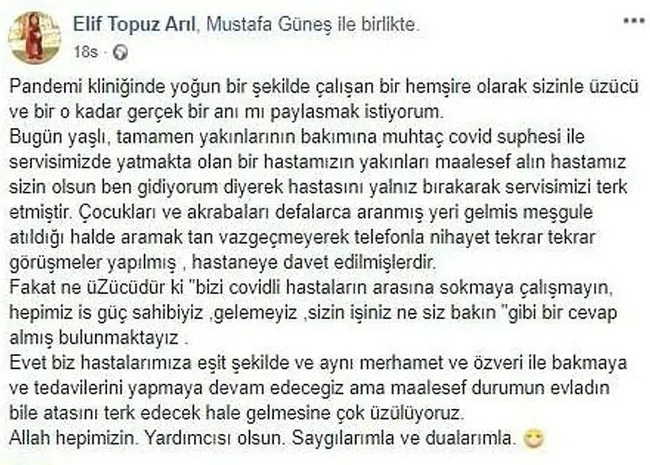 Koronavirüs tedavisi gören yaşlı hastayı terk ettiler - 1