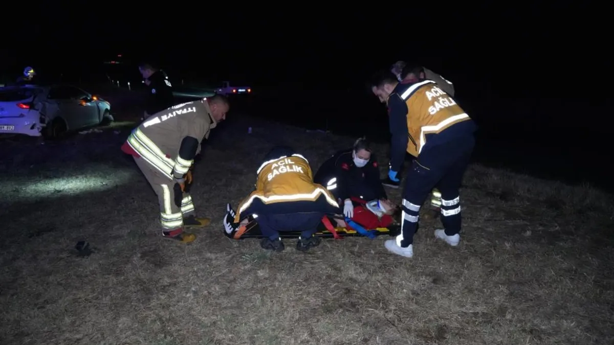 Edirne-Havsa yolunda feci kaza! Otomobil 80 metre savruldu: 1'i ağır 3 yaralı