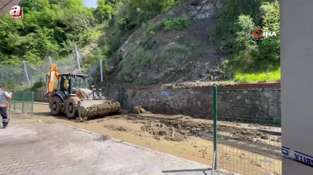 Şehirlerarası terminalinde heyelan