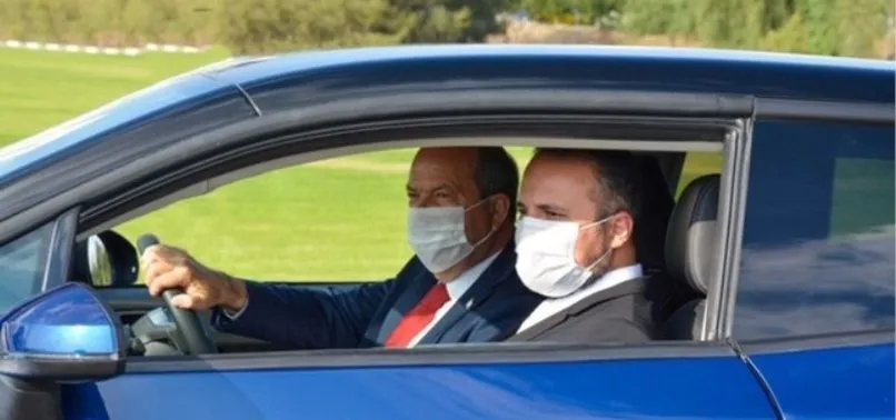 KKTC Cumhurbaşkanı Ersin Tatar yerli otomobili test etti
