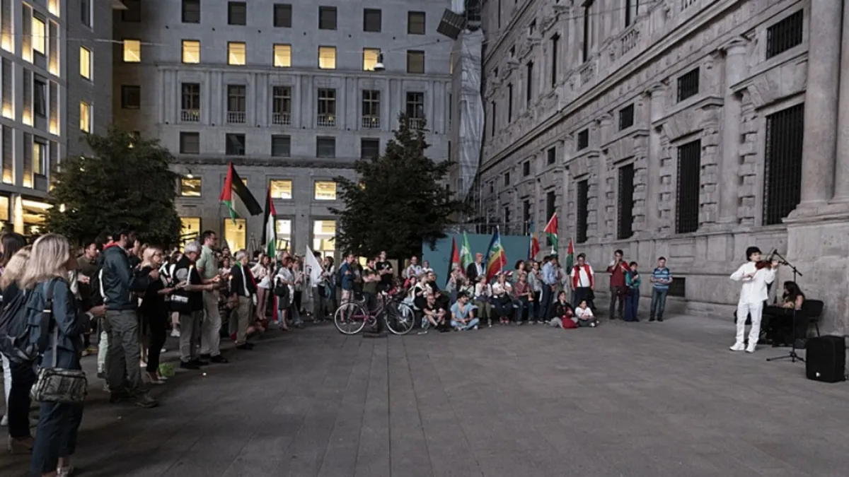 İtalya'da Filistin dayanışması: Yüzlerce kişi Gazze halkına destek verdi