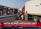 Kamyon metrobüs bariyerlerine çarptı