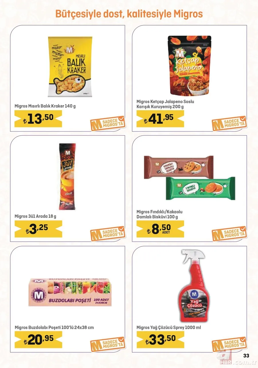 Migros 26 Nisan indirim kataloğu yayında! Migros’da 5KG Un 69,00 TL, Süzme Peynir 59,90 TL, Salça 39,95 TL, Ayçiçek Yağı 5L 199,95 TL’den satışta 8
