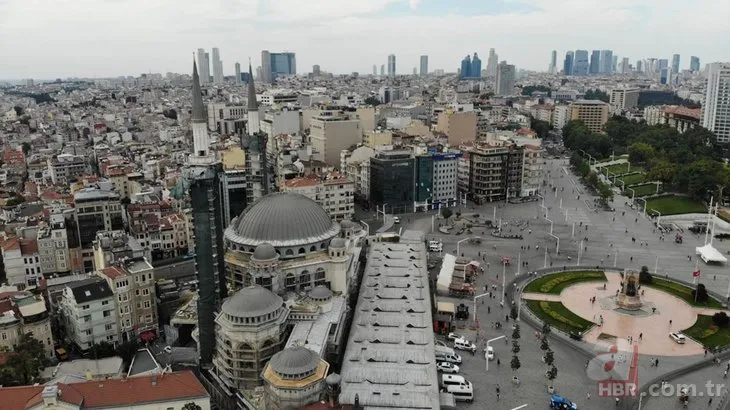 Yıl sonunda ibadete açılacak! Taksim Camii’nin şerefesi göründü