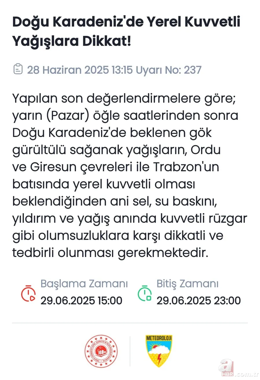 Hava sıcaklıkları şaşırtıyor! 9 ilde sarı kodlu uyarı: Bir yanda sıcaklık rekor kırıyor, diğer yanda fırtına bekleniyor 7
