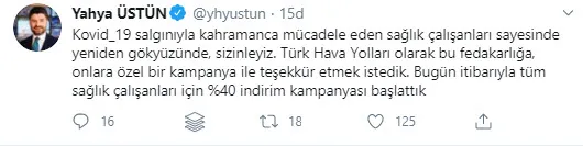 THY'den sağlık çalışanlarına yüzde 40 indirim - 1