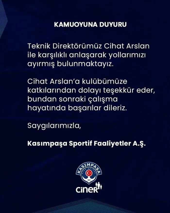 Son dakika: Çaykur Rizespor maçı sonrası Kasımpaşa Cihat Arslan ile yollarını ayırdı! - 2