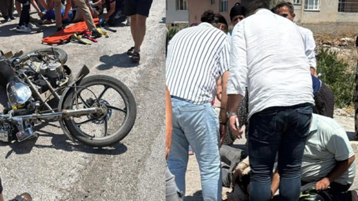 Otomobil ve motosiklet çarpıştı! 2 yaralı