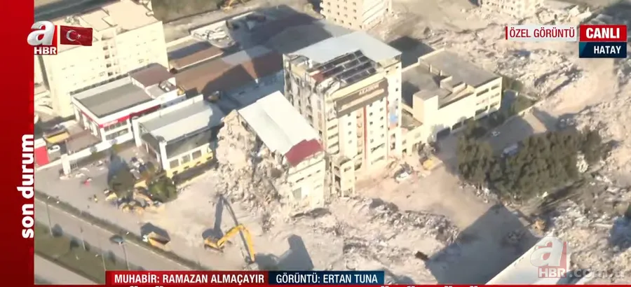 A Haber canlı yayında ekranlara taşıdı! İşte Hatay'daki büyük yıkımın havadan görüntüsü 6