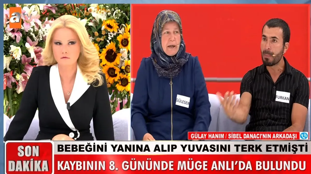 Hem kaçtı hem nafaka istedi! Bebeğiyle yuvasını terk eden Sibel Danacı Müge Anlı'da bulundu