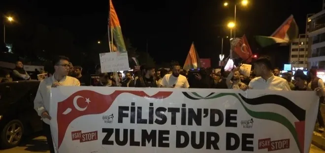 Kilis'te Filistin için dayanışma yürüyüşü