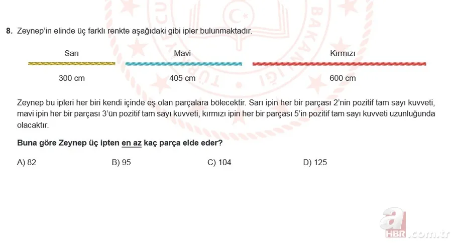 Mart ayı LGS örnek sorular listesi yayımlandı! MEB 2021 LGS sayısal - sözel örnek sorular ve cevap anahtarı 10