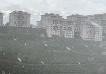 Yüksekova'da dolu yağışı