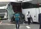 TEM’de 2 yolcu otobüsü çarpıştı!