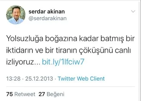 Elazığ depremi ile ilgili iftira atan provokatör Serdar Akınan’ın FETÖ ile ilişkisi