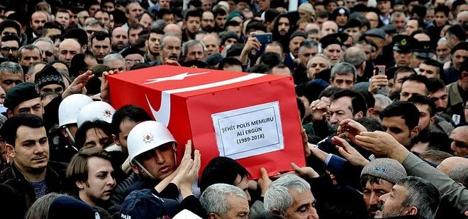 Kazada şehit olan polis memuru Ali Ergün son yolculuğuna uğurlandı