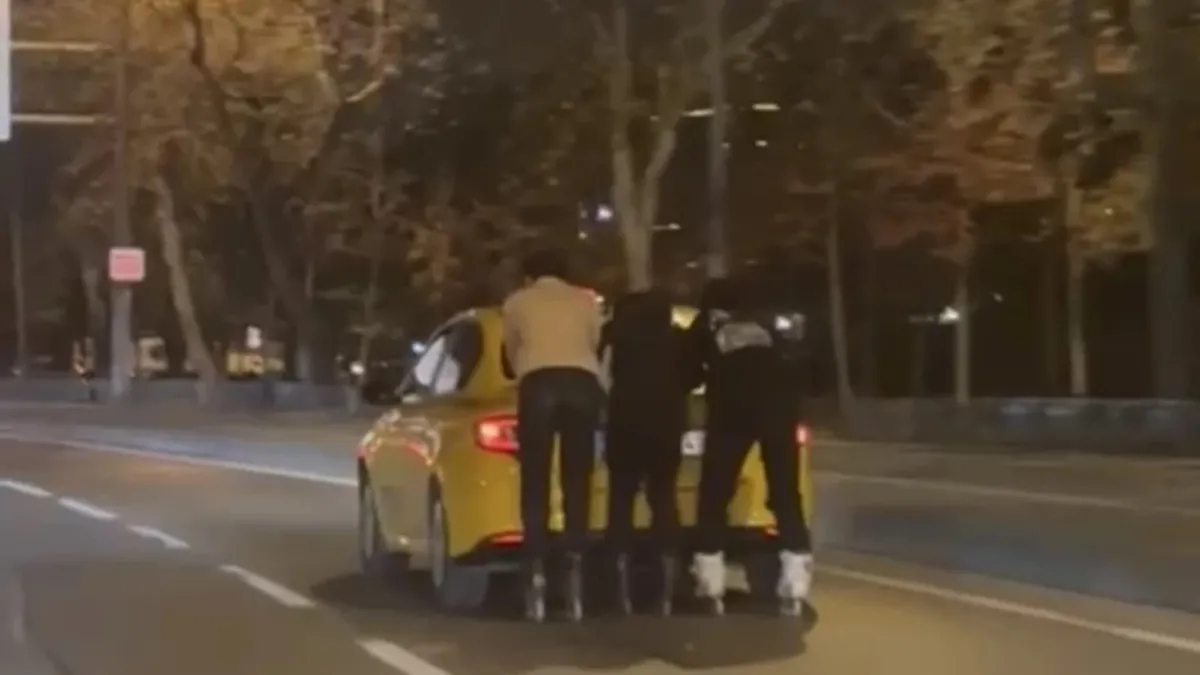 Maltepe'de patenli 3 kişinin tehlikeli yolculuğu kamerada