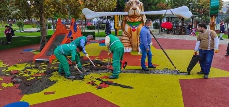 CHP çocuk parkında terör örgütü paçavrasını sembolize etti! Skandal görsele AK Parti'den sert tepki