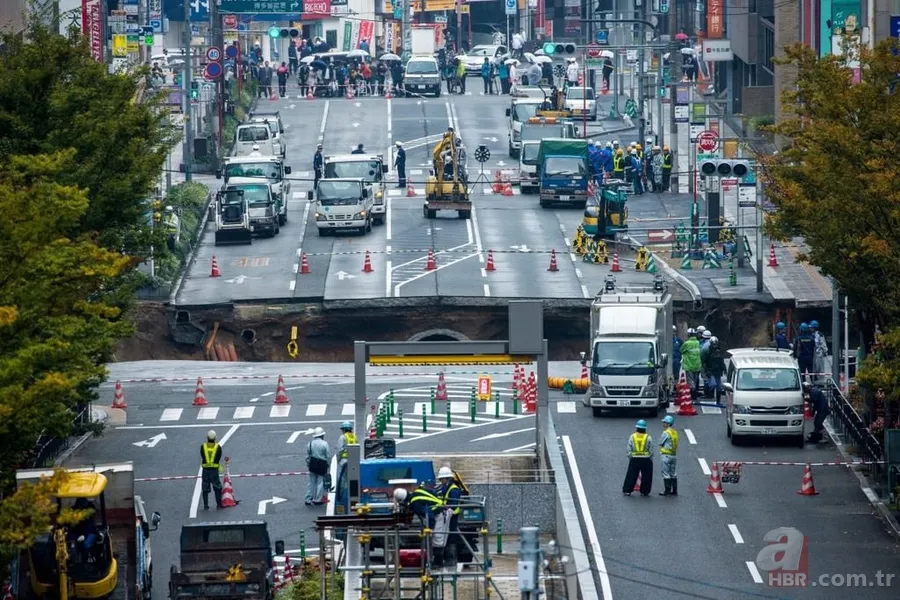 Japonya'da büyük göçük bir hafta onarıldı 3