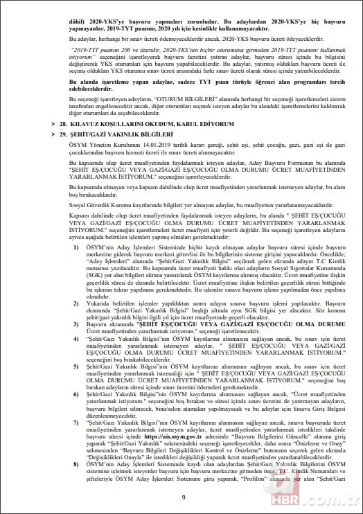 YKS başvuru kılavuzu tam 142 sayfa! YKS 2020 başvurusu yapmadan mutlaka okuyun! İşte 2020 YKS başvuru kılavuzu 13