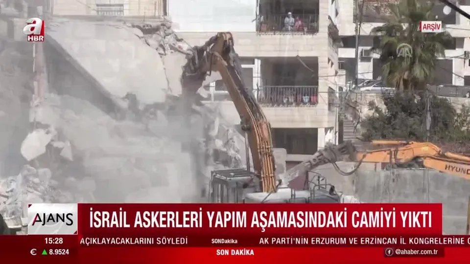 İsrail askerleri yapım aşamasındaki camiyi yıktı
