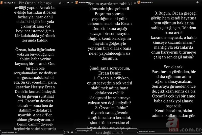 Özcan Deniz'in eski eşi Feyza Aktan peş peşe paylaştı: "Oğlumun adını ağzına almayacaksın" 10